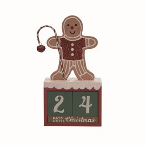 Transpac Wood 7.75 in. Multicolor Christmas Gingerbread Countdown Set of 3 - 1 of 2