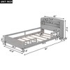 Kumasinova Wood Twin/Full Bed Frame with LED Headboard,Platform Bed Frames with Storage Shelves,Twin/Full Size Bed Frame with Safety Rails - 2 of 4