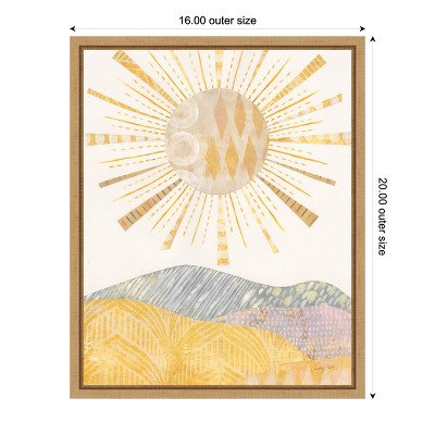 Boho Sunshine II Natural Maple Framed Canvas Wall Art