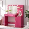 FONTOI Vanity Desk with 2 Large Drawer&Large Vertical Organizer, Dressing Tables with Mirror for Bedroom, Rose Pink, 15.74"*54.33"*46.65" - 2 of 4