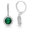 Guili Dangle CZ Earrings in Sterling Silver with Green, Clear & Rose Gold Accents – Radiant Sparkle for Modern Glam and Elegant Shine - 3 of 3