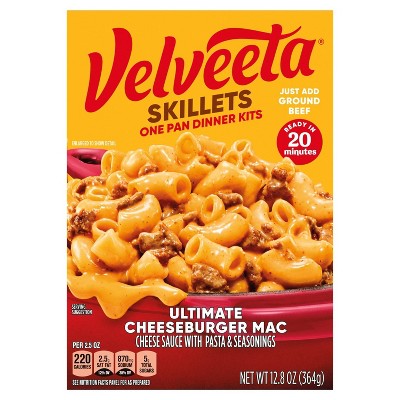 Velveeta Cheesy Skillets Dinner Kit Ultimate Cheeseburger Mac Box 12.8 oz, Pack of 4