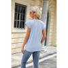 Womens Textured Boluse Crew Neck Cap Sleeve Tops Womens Tunic Blouse Summer Casual T Shirt - 2 of 4