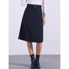 INSPIRE CHIC Women's High Waist Elastic Back A-Line Belted Corduroy Midi Skirt with Pockets - 2 of 4