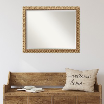 Florentine Gold Ornate Beveled Wood Framed Wall Mirror