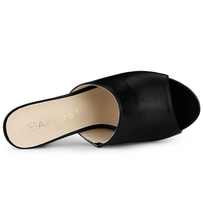 Allegra K Women's Slip-on Block Heel Slide Sandals, 5 of 8