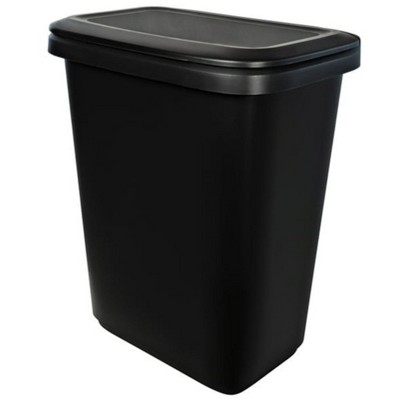 LunaLulink 20.4 Gallon Trash Can, Plastic Dual Function Divided Extra Large Kitchen Trash Can, Black