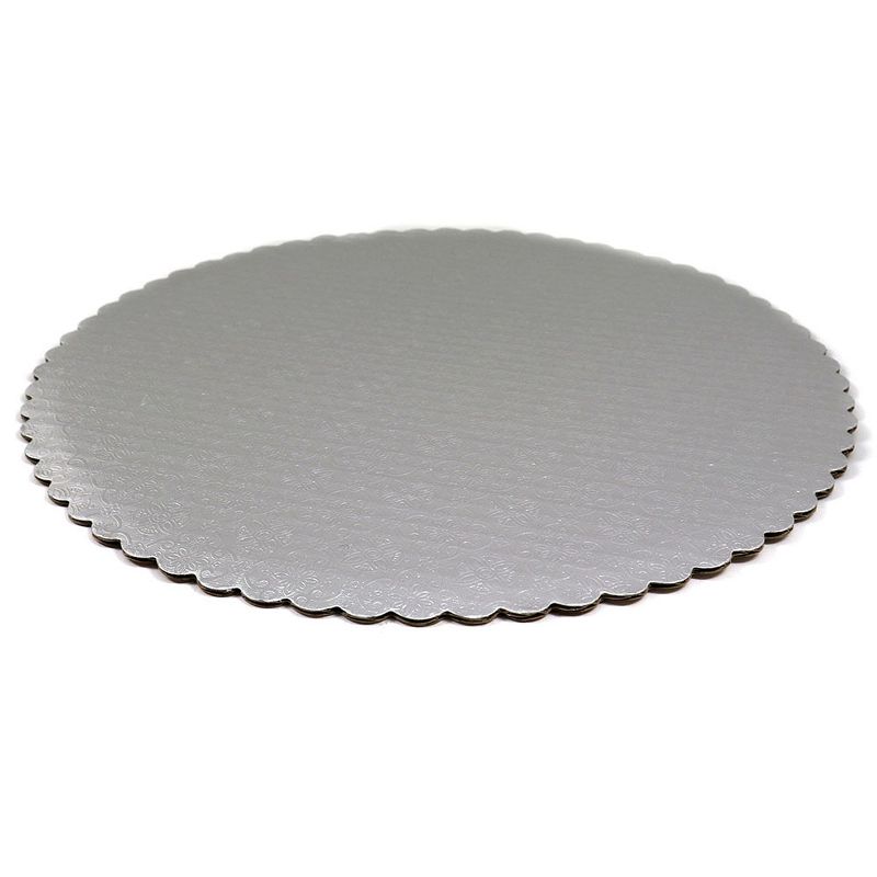 O'Creme Silver Scalloped Round Cake & Pastry Board, 6", Pack of 10, 2 of 4
