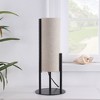 22" Beige Linen Drum Table Lamp – Black Metal LED - 2 of 4