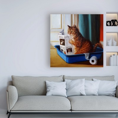 Lucia Heffernan Kitty Throne 14" x 14" Canvas Art