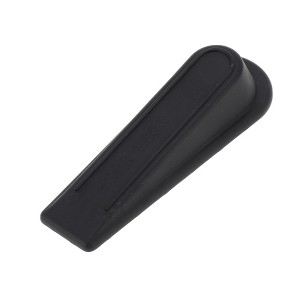 Unique Bargains Door Stop Perforated Door Stop English Text TPR Black 4.8"x1.1"x0.98" 1 Pc - 1 of 4