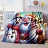 Lomsoe Cute Christmas Santa Claus Print Flannel Blanket - All Seasons Soft and Warm Throw Blanket for Bed, Napping, Camping, Travel, Office - 3 of 4