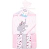 Hudson Baby Infant Girl Hooded Towel and Five Washcloths, Floral Elephant, One Size - 2 of 2