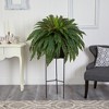Nearly Natural 51-in Boston Fern Artificial Plant in Black Planter with Stand - 3 of 4