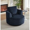 Lyngins Compressible Swivel Accent Chair with Wood Base,Upholstered Swivel Living Room Chair with Armrest,Faux Fur Sofa Chair for Bedroom - 2 of 4