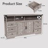 59" Sideboard Buffet Cabinet with Drawers & Adjustable Shelves, Coffee Bar Station Table, Grey - 2 of 4