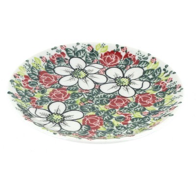 Blue Rose Polish Pottery Rose Garden Dessert Plate