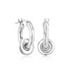 Ross-Simons Italian Sterling Silver and 18kt Gold Over Sterling Hoop Drop Earrings With Removable Discs - 3 of 4