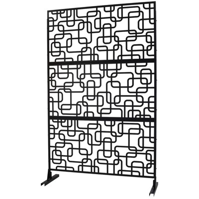 DSVIMOY Outdoor & Indoor Privacy Screen, Freestanding Decorative Privacy Screen for Deck Balcony Patio, Black, 48"*76"*16"