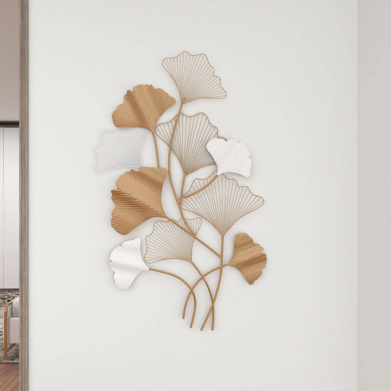 Glam Metal Leaf Wall Decor Gold - Olivia &#38; May, 6 of 8