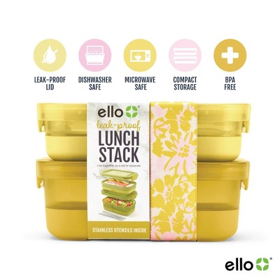 Ello 2pk Plastic Lunch Stack Food Storage Container, 3 of 7