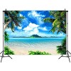 Aoibox Summer Beach Theme Photo Backdrop 1 Piece 9x6 ft Hawaii Coconut Tree Banquet Scene for Party Wedding Photography Decor - 4 of 4