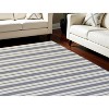HomeRoots 10' X 14' Ivory and Blue Striped Hand Woven Area Rug - 2 of 4
