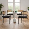 Modern Upholstered Dining Chairs Set of 2 Rattan Back Dining Room Chairs Accent Kitchen Chairs with Metal Legs Light Gray - 3 of 4