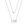 Hello Kitty Women's Enamel Hello Kitty and Sliding Pave Initial Necklace - 4 of 4