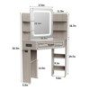 Corner Vanity Desk with LED Mirror, Lots Open Shelves & Charging Station, 3 Lighting Modes, Gray - 2 of 4