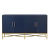 NicBex 62.2" Modern 4-Door Sideboard,Kitchen Storage Cabinets with Metal and Cross-Leg Design,Blue - 2 of 4