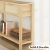 43 Inch Rattan Console Table, Entryway Table with 2 Drawers Storage Shelf Woven Design, Farmhouse Sofa Table TV Stand - 2 of 4