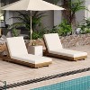 Christopher Knight Home Debra Outdoor 6-Position Adjustable Acacia Wood Chaise Lounge with Cushions (Set of 2) - 2 of 4