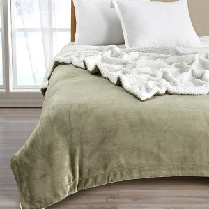 Plush Throw Blanket with Faux Shearling Reverse - Great Bay Home - 1 of 4