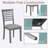 Gulches Gray Wood Dining Chairs Set of 4 Padded Linen Seat Solid Legs Kitchen Side Chair - 3 of 4