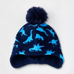 Boys' Dino Solid Earflap Hat - Cat & Jack™ Blue