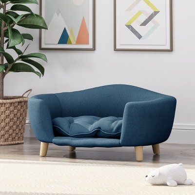 LAOTIES  Modern Dog Bed–Small Pet Bed With Plush Cushion And Birch Wood Legs