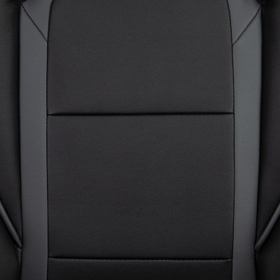 Black and Gray Ergonomic Faux Leather Gaming Chair with Footrest