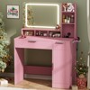 Besiost Makeup Vanity Desk with Mirror Light and Drawers - 2 of 4