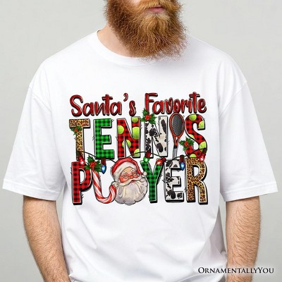 Santa’s Favorite Tennis Player Christmas T-Shirt, Sports Team Holiday Tee | OrnamentallyYou