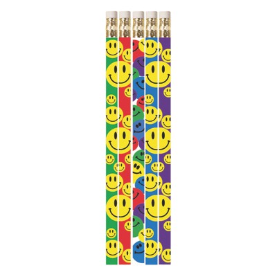 Musgrave Pencil Company Happy Face Assorted Motivational Pencils, 12 Per Pack, 12 Packs