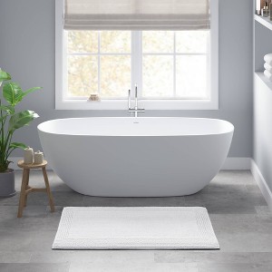 Gracie Mills Forrest 3000 GSM Solid Heavyweight Reversible Cotton Tufted Bath Rug - 1 of 4