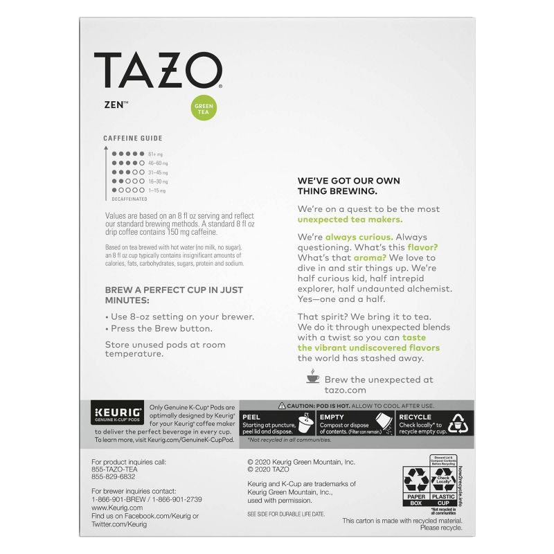 TAZO Zen Green Tea Caffeinated Keurig K-Cup Pods - 22ct, 6 of 7