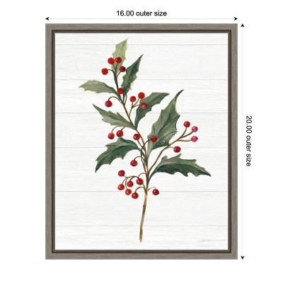 Amanti Art Christmas Moments IV (Holly) by Silvia Vassileva Canvas Wall Art Print Framed 16 x 20-in.