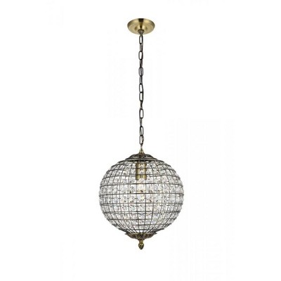 Elegant Lighting Earlene 1 light 12 inch antique bronze pendant