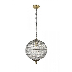 Elegant Lighting Earlene 1 light 12 inch antique bronze pendant - 1 of 4