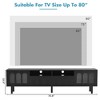 Cream Style TV Stand with LED Light Strip for TVs Up to 80'', Graceful Entertainment Center with 5 Solid Wood Legs, Without power - 4 of 4