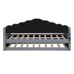 Bellemave Twin Size daybed with Trundle for Adults, Kids, Girls, Teens, daybeds with Trundle for Living Room, Velvet,Gray - 1 of 4
