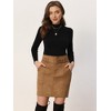 INSPIRE CHIC Women's Faux Suede High Waist Belted A-Line Mini Skirts - 4 of 4