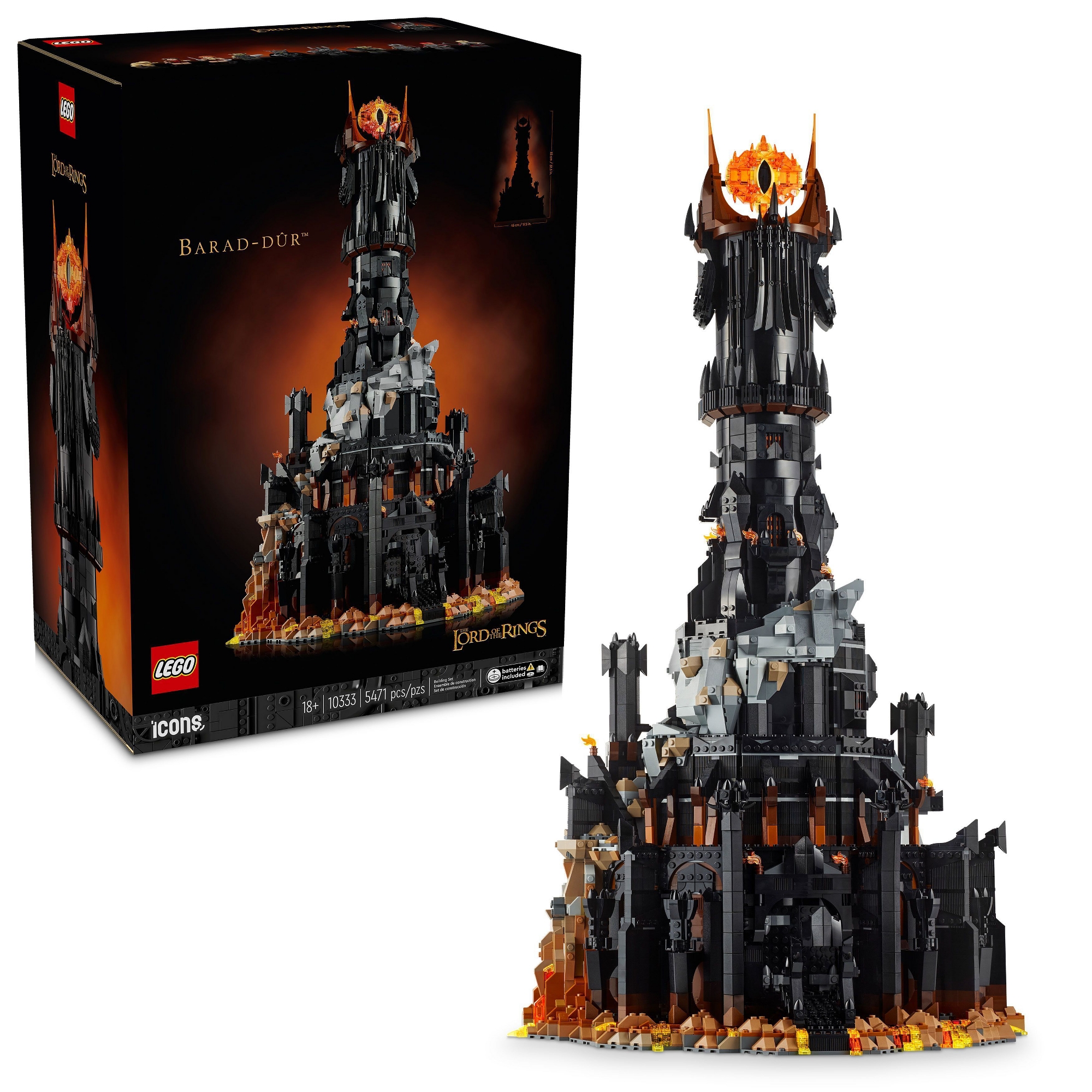 LEGO Icons Lord of the Rings Barad-dur Building Set 10333